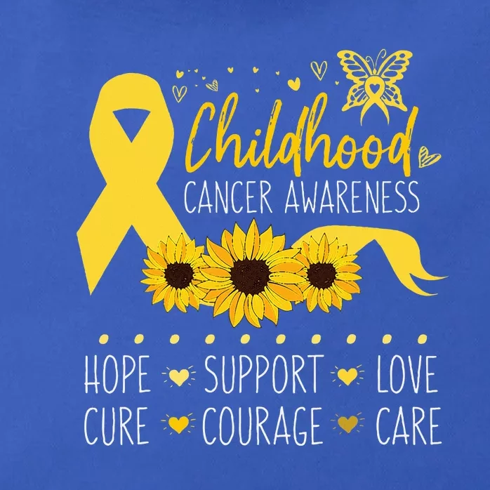 Childhood Cancer Support Family Childhood Cancer Awareness Zip Tote Bag