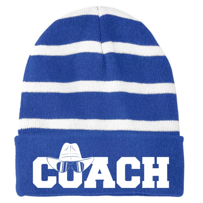 Coach Colorado Sports Logo Striped Beanie with Solid Band