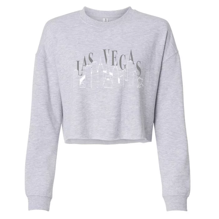 Capital City Skyline Silhouette Las Vegas Gift Cropped Pullover Crew