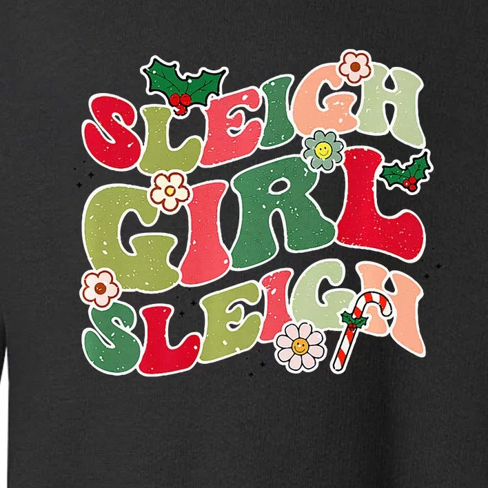 Cute Christmas Sleigh  Sleigh Retro Holiday Design Toddler Sweatshirt