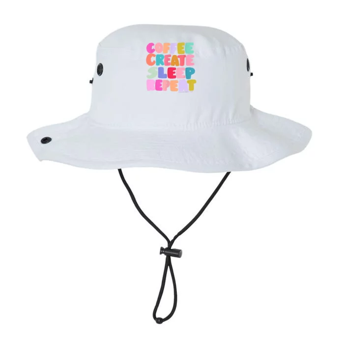 Coffee Create Sleep Repeat Cute Artwork Creatives Artists Legacy Cool Fit Booney Bucket Hat