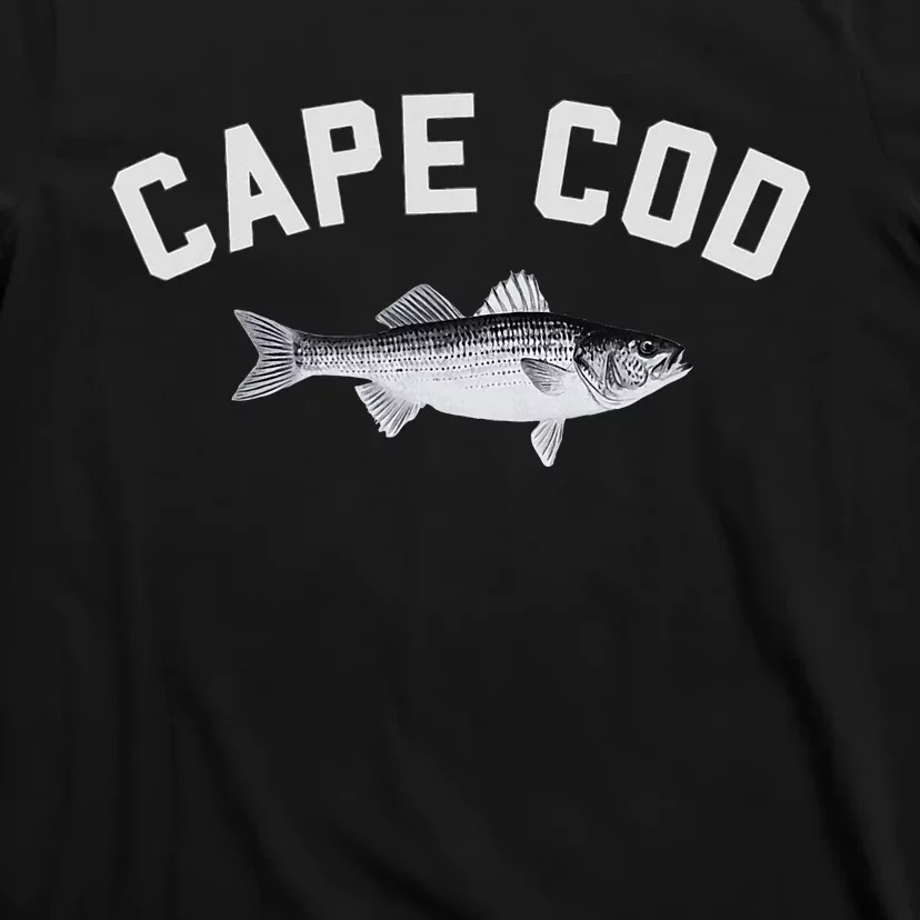 Cape Cod Striper Striped Bass Fun Fishing Design T-Shirt