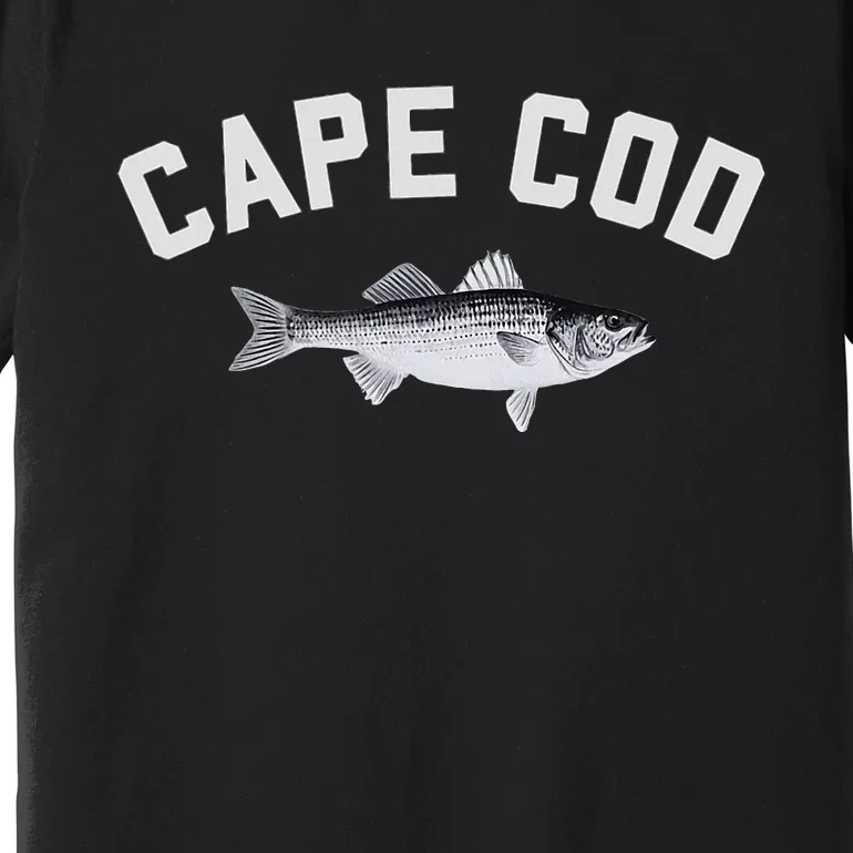 Cape Cod Striper Striped Bass Fun Fishing Design Premium T-Shirt