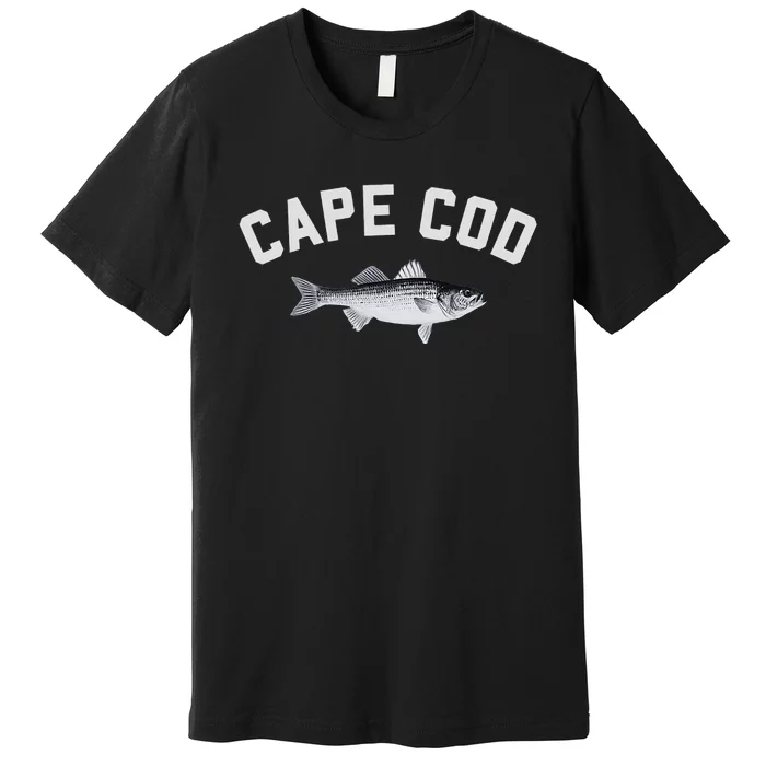 Cape Cod Striper Striped Bass Fun Fishing Design Premium T-Shirt