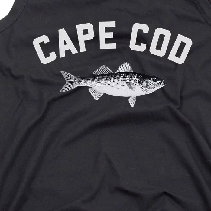 Cape Cod Striper Striped Bass Fun Fishing Design Tank Top