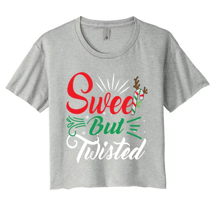 Christmas Costume Sweet But Twisted Matching Family Pajama Gift Women's Crop Top Tee