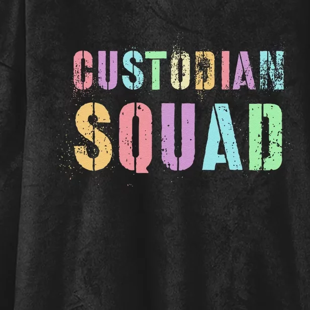 Cute Custodian Squad Cleaner Upkeep Cleanliness Facility Hooded Wearable Blanket