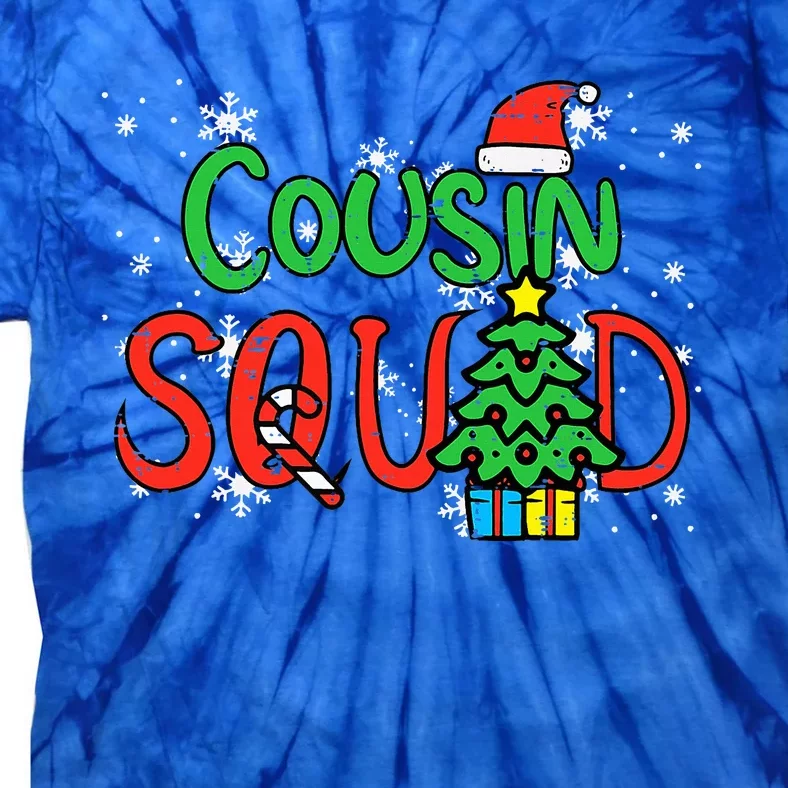 Christmas Cousin Squad Santa Hat Xmas Matching Tie-Dye T-Shirt