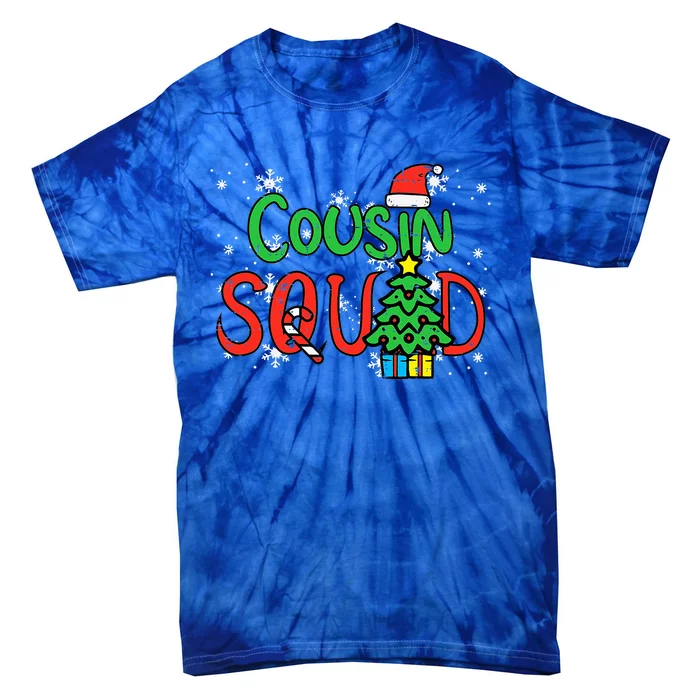 Christmas Cousin Squad Santa Hat Xmas Matching Tie-Dye T-Shirt