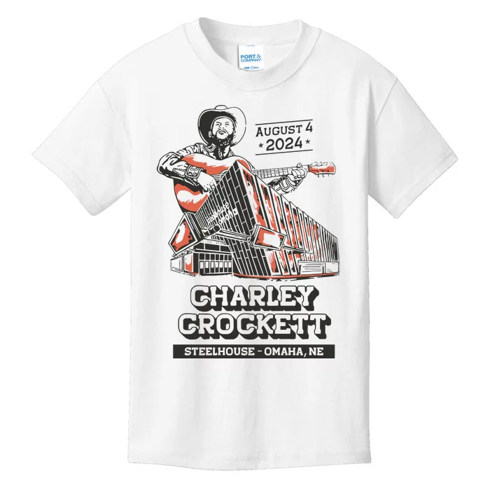 Charley Crockett Show In Omaha Ne On Aug 4 2024 Kids T-Shirt