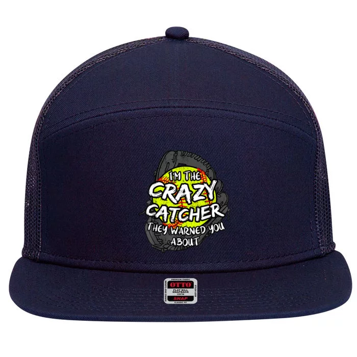 Crazy Catcher Softball Lovers Bat Ball Baseball Women 7 Panel Mesh Trucker Snapback Hat