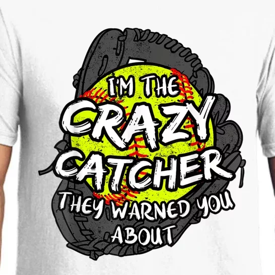 Crazy Catcher Softball Lovers Bat Ball Baseball Women Pajama Set