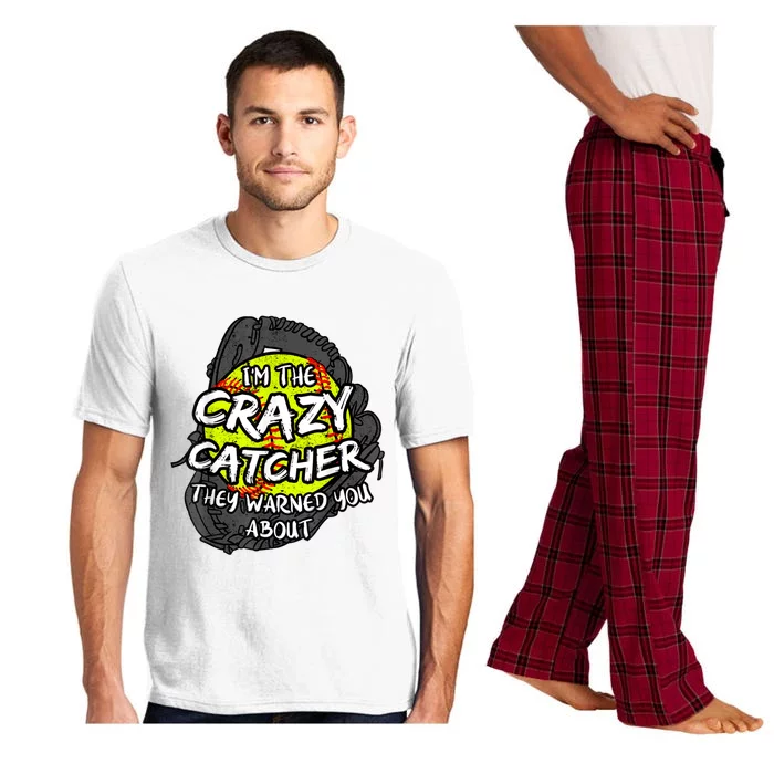 Crazy Catcher Softball Lovers Bat Ball Baseball Women Pajama Set