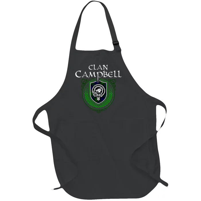 Clan Campbell Surname Scottish Clan Crest Tartan Badge Full-Length Apron With Pocket