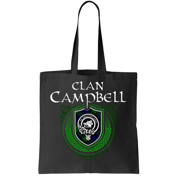 Clan Campbell Surname Scottish Clan Crest Tartan Badge Tote Bag