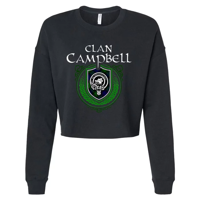 Clan Campbell Surname Scottish Clan Crest Tartan Badge Cropped Pullover Crew