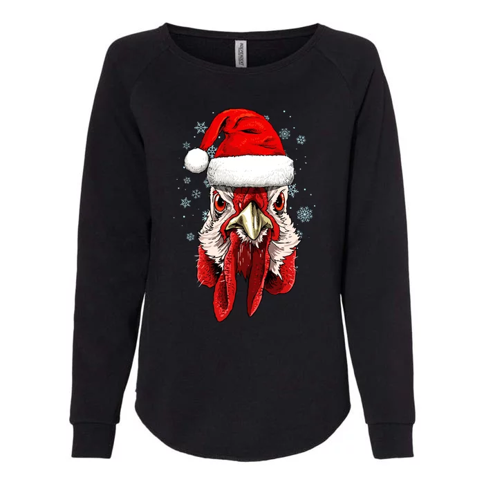 Chicken Christmas Santa Hat Xmas Boy Girl Womens California Wash Sweatshirt