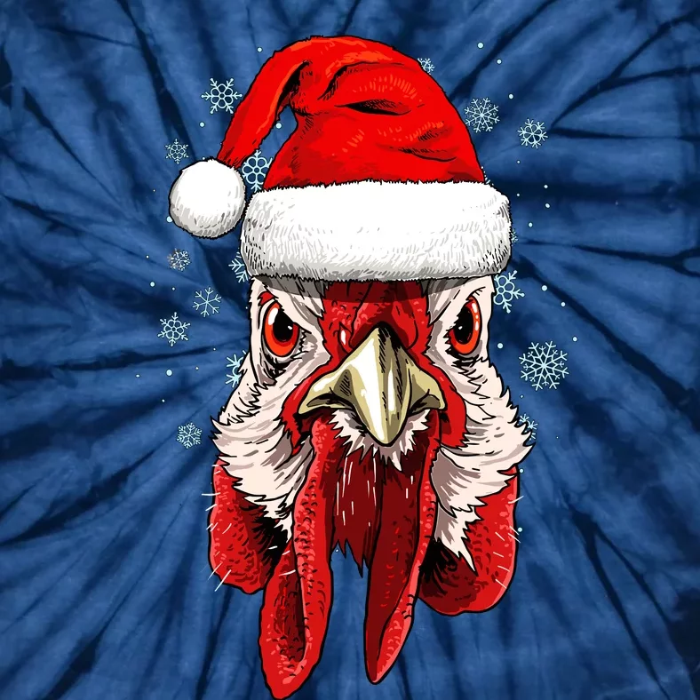 Chicken Christmas Santa Hat Xmas Boy Girl Tie-Dye T-Shirt