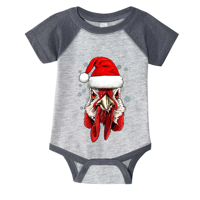 Chicken Christmas Santa Hat Xmas Boy Girl Infant Baby Jersey Bodysuit