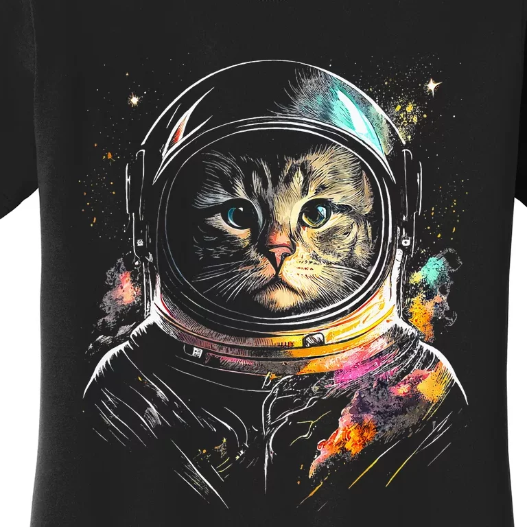 Cosmic Cat Space Astrocat In The Galaxy Graphic Women's T-Shirt