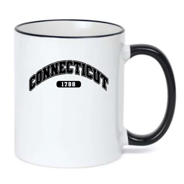 Connecticut Collegiate Style 1788 Black Color Changing Mug