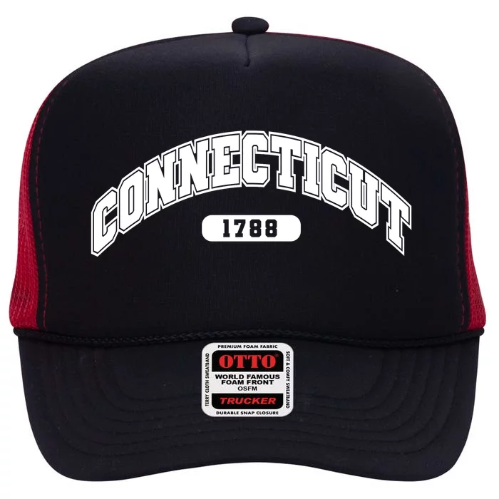 Connecticut Collegiate Style 1788 High Crown Mesh Trucker Hat