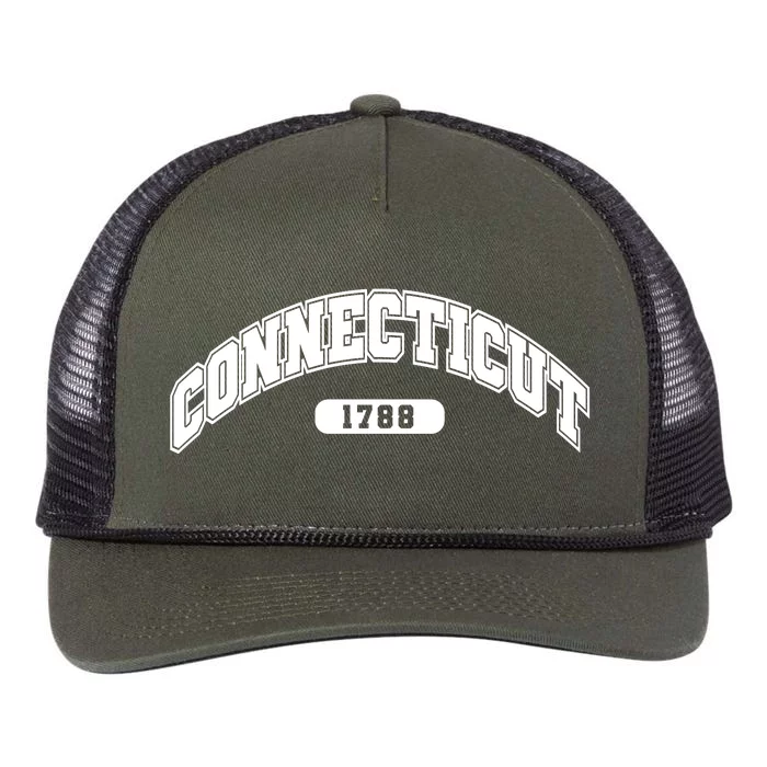 Connecticut Collegiate Style 1788 Retro Rope Trucker Hat Cap