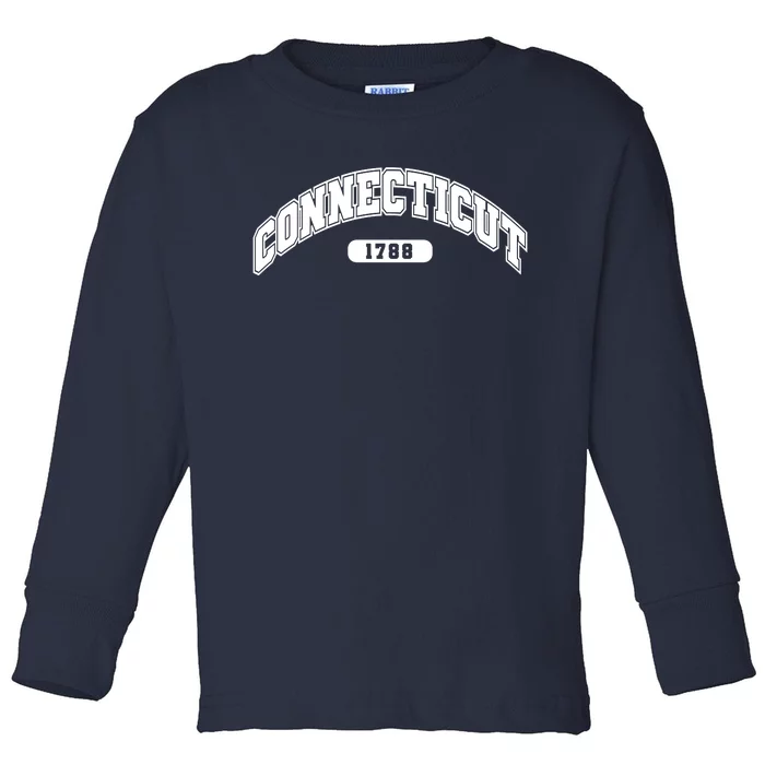 Connecticut Collegiate Style 1788 Toddler Long Sleeve Shirt