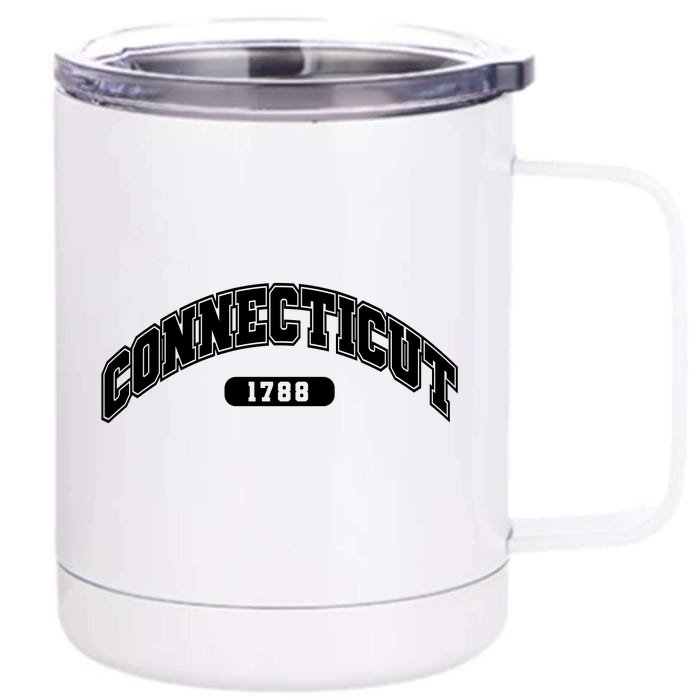 Connecticut Collegiate Style 1788 Front & Back 12oz Stainless Steel Tumbler Cup