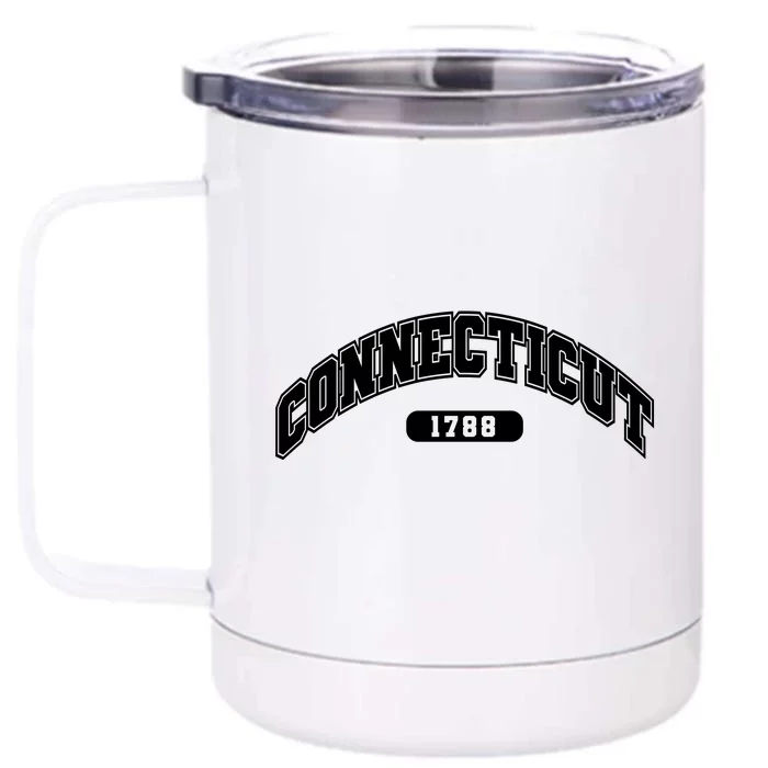 Connecticut Collegiate Style 1788 Front & Back 12oz Stainless Steel Tumbler Cup