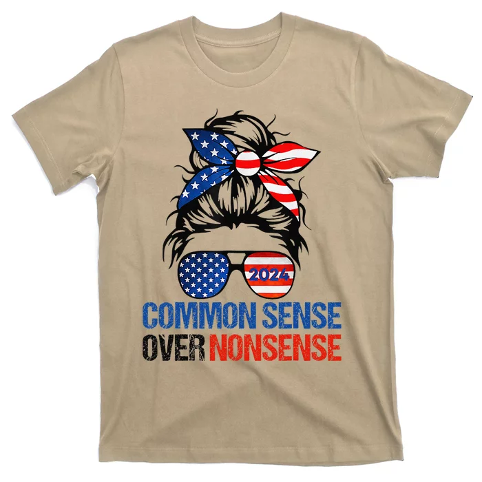 Choose Common Sense Over Nonsense Kamala Harris Waltz 2024 T-Shirt