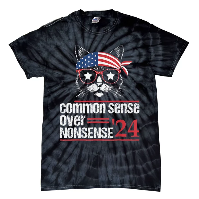 Choose Common Sense Over Nonsense Kamala Harris Waltz 2024 Tie-Dye T-Shirt