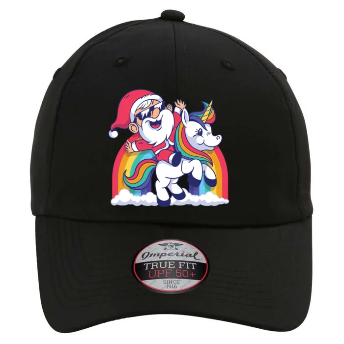 Cute Christmas Santa Claus Riding Unicorn Rainbow Funny Gift The Original Performance Cap