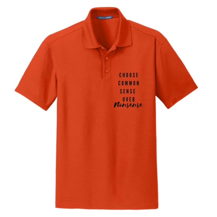 Chose Common Sense Over Nonsense Kamala Harris 2024 Dry Zone Grid Performance Polo