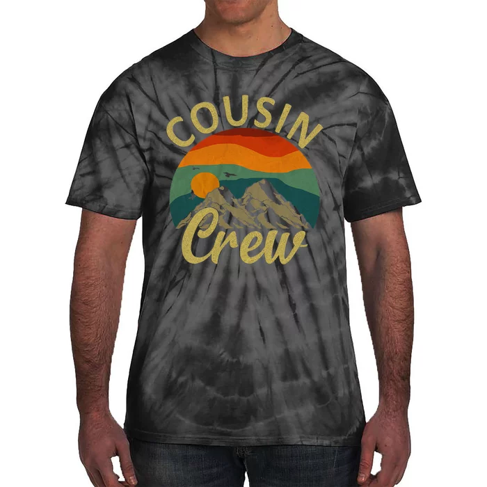 Cousin Crew Squad Camping Outdoor Sunset Summer Camp Tie-Dye T-Shirt