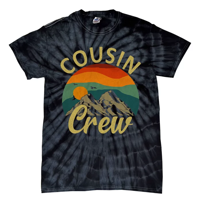 Cousin Crew Squad Camping Outdoor Sunset Summer Camp Tie-Dye T-Shirt