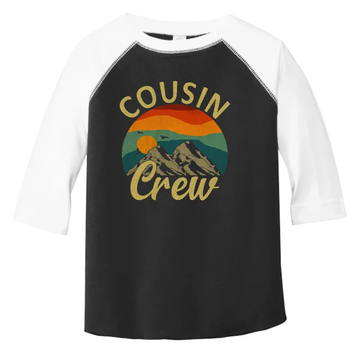 Cousin Crew Squad Camping Outdoor Sunset Summer Camp Toddler Fine Jersey T-Shirt