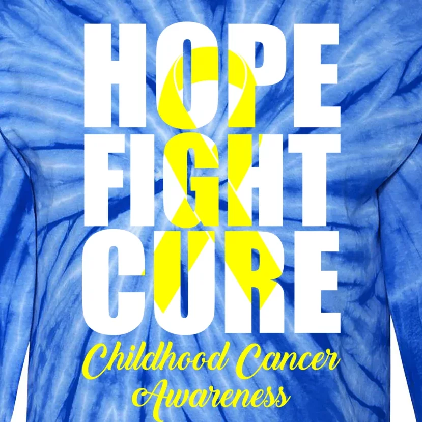 Childhood Cancer Support Hope Fight Cure Funny Gift Tie-Dye Long Sleeve Shirt