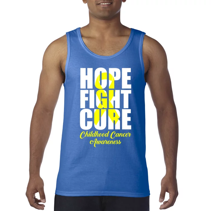 Childhood Cancer Support Hope Fight Cure Funny Gift Tank Top