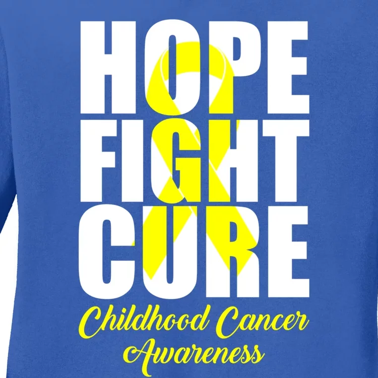 Childhood Cancer Support Hope Fight Cure Funny Gift Ladies Long Sleeve Shirt