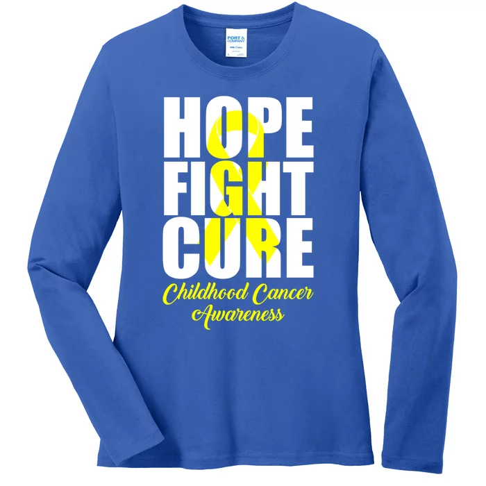 Childhood Cancer Support Hope Fight Cure Funny Gift Ladies Long Sleeve Shirt