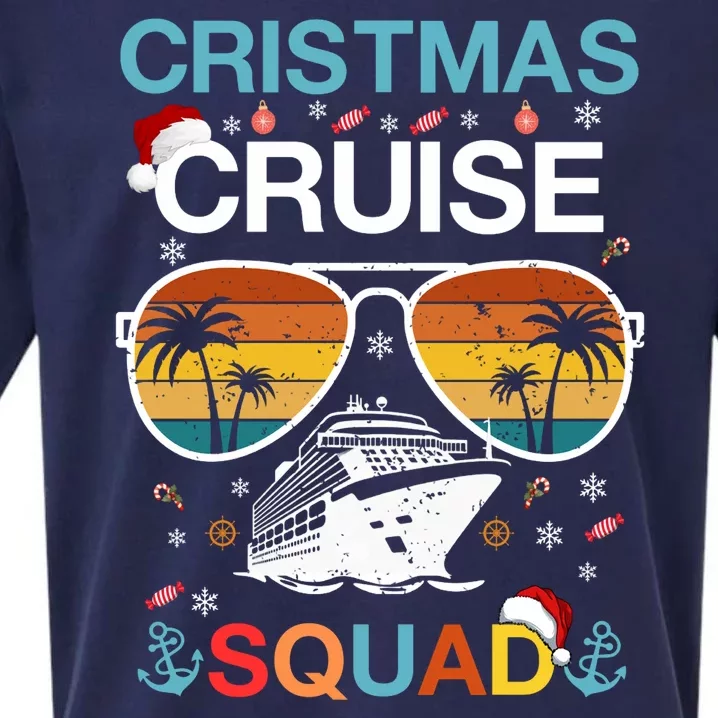 Christmas Cruise Squad Sunglasses Vacation Group Trip Crew Sueded Cloud Jersey T-Shirt