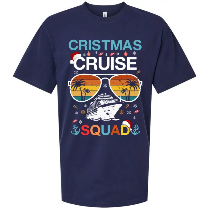 Christmas Cruise Squad Sunglasses Vacation Group Trip Crew Sueded Cloud Jersey T-Shirt