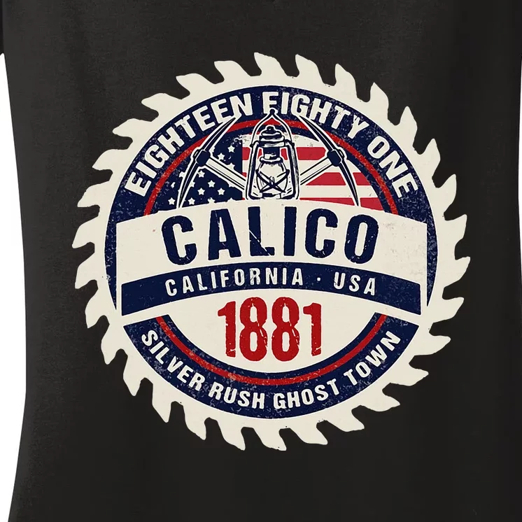 Calico California Silver Rush Ghost Town Old West Souvenir Women's V-Neck T-Shirt