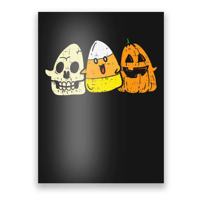 Candy Corn Skeleton Skull Pumpkin Fun Halloween Costume Poster