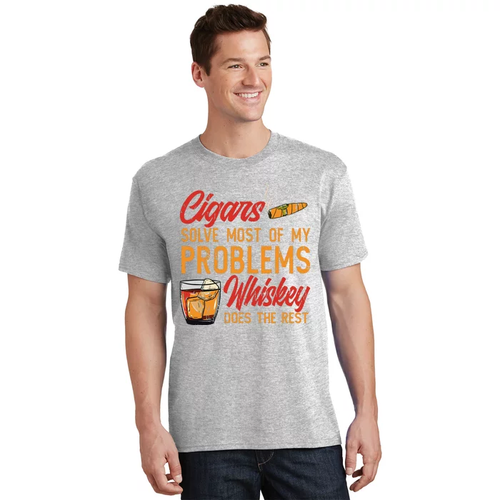 Cuban Cigar Smoking Whiskey Drinker Whisky Bourbon T-Shirt