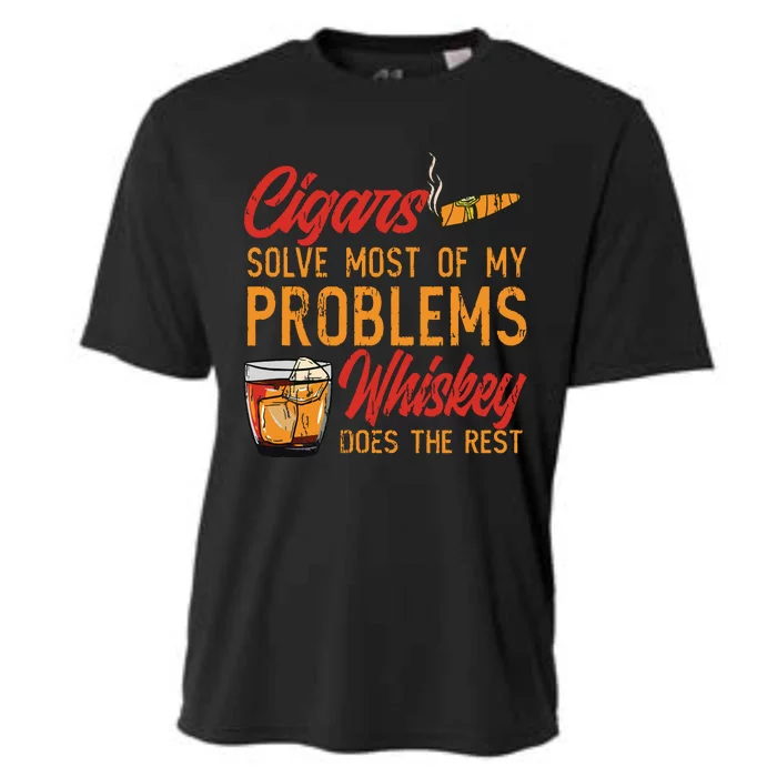 Cuban Cigar Smoking Whiskey Drinker Whisky Bourbon Cooling Performance Crew T-Shirt