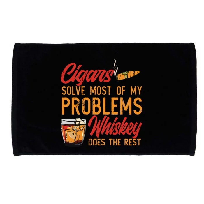 Cuban Cigar Smoking Whiskey Drinker Whisky Bourbon Microfiber Hand Towel