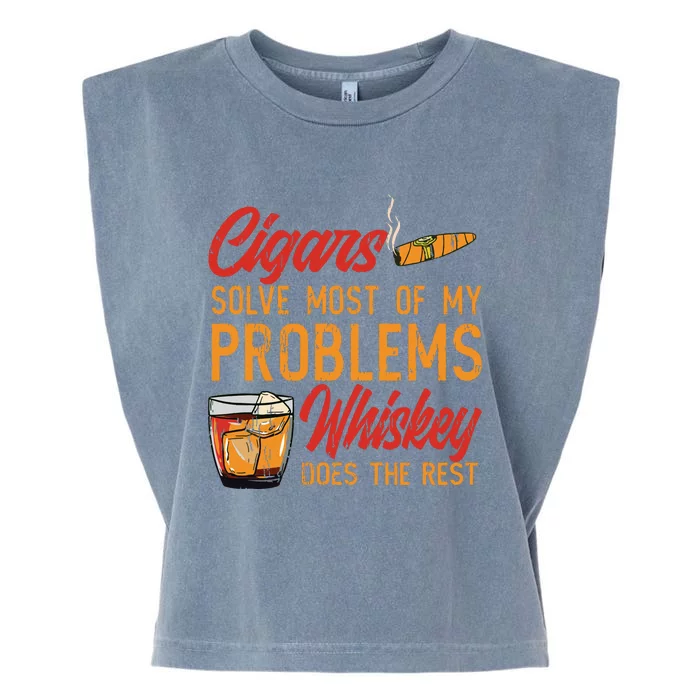 Cuban Cigar Smoking Whiskey Drinker Whisky Bourbon Garment-Dyed Women's Muscle Tee