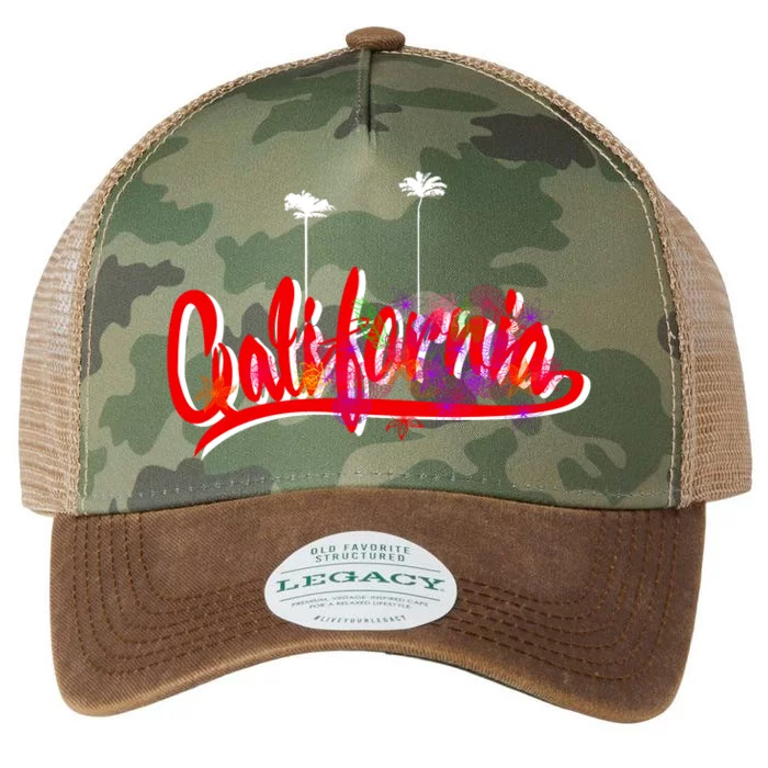 Cool California Script Logo Legacy Tie Dye Trucker Hat